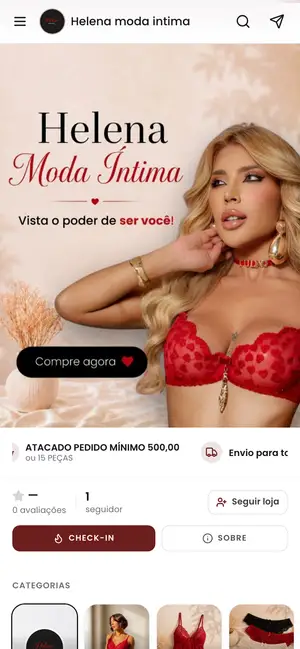 Loja Helena Moda Íntima aberta no celular